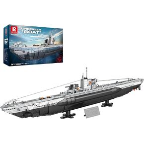 U-Boat Submarine Building Set, Military Submarine Model Kit for Adults, WW2 History Collectible Home Decor Battleship Construction Set 33050, Army Toy Gifts for Boys Men, Military Fans