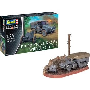 Revell 03344 Krupp Protze KFZ 69 with 3,7cm Pak 1:76 Scale Model Kit