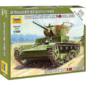 Zvezda Model 6246 Soviet Light Tank T-26 Mod.1933 Scale 1/100