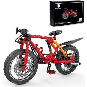 BYWBRICKIFY Technic Bicycle Building Blocks (220pcs) Kit Set STEM Display Model Bike Gift Toy for Boys and Girls Kids Adults Christmas Birthday Halloween New Year Age for 8 9 10 11 12 13 14 (Yellow)