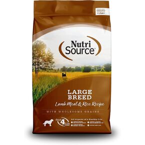 NutriSource Adult Dry Dog Food for Large Breeds, Lamb Meal and Rice, 26LB