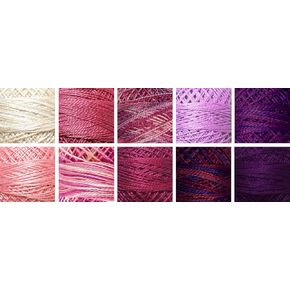 Valdani Perle Cotton Size 8 Embroidery Thread ''Spring Bouquet'' Sampler Set - 10 Colors, 73 Yards Each