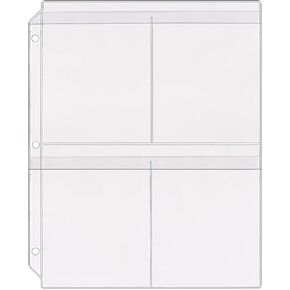 StoreSMART® - Plastic 4-Pocket Binder Page with Flaps - 10-Pack - SPT600-4F-10