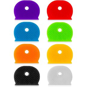 40pcs Key Covers Key Caps - Sukh Key Tags Key Cover Key Identifiers Protector Organizer Labels House Cute Key Accessories Vintage Plastic Silencer Toppers Light Key Head Wrap in 8 Random Colors
