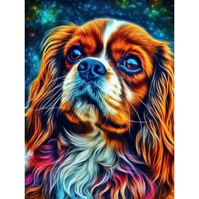 Betepefet DIY 5D Diamond Art Kits Painting for Adults Cavalier King Charles Spaniel Pet Dog Animal （3） 30x40cm/11.7x15.8inches