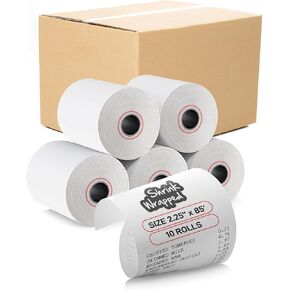 10 Rolls - 2 1/4'’ x 85’ Thermal Paper Receipt Rolls - BPA Free - 55 GSM - Cash Register Receipt Printer Paper - Fits Clover Mini, Verifone Vx 570, Hypercom Optimum Series, Casio, A920 and More