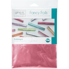 Gina K. Designs for Therm O Web 18068 Fancy Foil 12/Pkg, 6" x 8" Sheets, Bubblegum