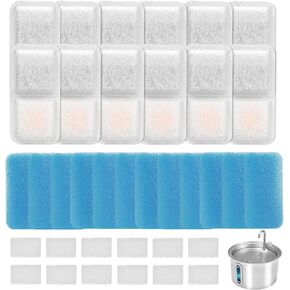 Cat Water Fountain Filters Replacement for oneisall Cat Water Fountain, 12 Pack Cat Fountain Filters for 67oz/2L Stainless Steel Cat Fountain, Easy to Install and Keep Water Clean