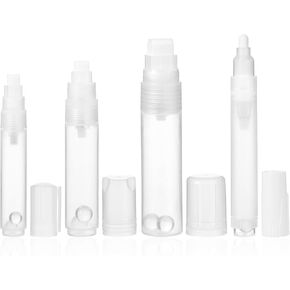 Prasacco 4 Packs Refillable Paint Markers, Clear Watercolor Brush Pens Acrylic Paint Marker Pens Acrylic Permanent Empty Paint Marker for Watercolor Painting, Rock, Ceramics, Glass, Stone, Art