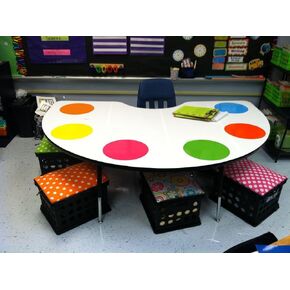 24 Pack 12''Big Size Dry Erase Dots for Classroom Tables, Peel and Stick Removeable Circle Vinyl Sticker Spots for Whiteboards, Desks, Wall Decals, Student, Teacher School Supplies, 6 Colors.