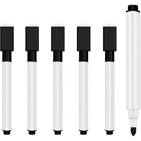 5 Pcs Black Dry Erase Markers Magnetic Dry Erase Marker with Eraser Cap Mini Dry Erase Markers for Whiteboard (5)