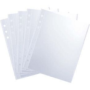 50 Pack 50 Pocket 6 Ring A5 Binder Sleeves 5x7 "Photocard Sleeves Top Loading Photocard Page Page Sheets for Trading Card Photocard Photos Photos Stickers Cash Organizer Postcard