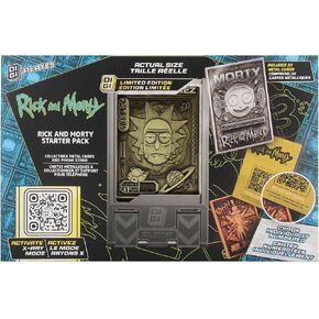 Exquisite Gaming: Digiplate Starter Pack - Rick & Morty - Warner Bros - 3 Collectible Metal Cards & Phone Stand, Copper-Gold-Silver Image Plates