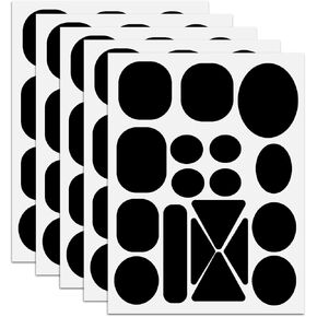 5 Sheets Down Jacket Repair Patches, Various Shapes Nylon Repair Patches Self Adhesive Washable Fabric Repair Tapes for Jackets Coats Sleeping Bags Tents (Black)