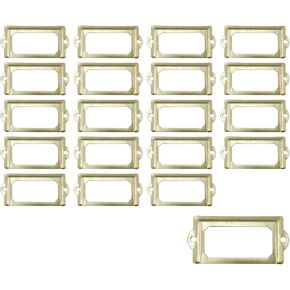20Pcs Metal Label Holder,Office Library File Drawer Cabinet Card Tag Label Holder Metal Frame,2.76"x0.83" Black