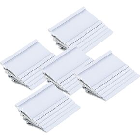 MasterVision Magnetic Data Card Holders, 1 x 2 Inches, White, Pack of 25 Holders