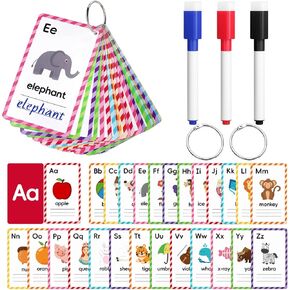 BESARME 26 Pcs Toddler Flash Cards for Kids 1-3 Alphabet Flash Cards Sight Words Flash Cards Kindergarten Reading Learning Cards