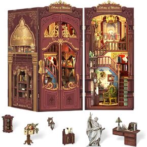 Cutefun Book Nook Kit - DIY Miniature House Kit for Bookshelf Decor, Book Nook Kits for Adults & Beginners, 3D Wooden Puzzle Dollhouse, Ideal Gift for Family and Friends (OWL Bookstore)