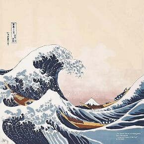 Furoshiki Japanese Wrapping Cloth - Reusable Eco -Friendly Gift Wrap Fabric with Ukiyo-e Design, Large 27.6" Square for Christmas Birthday Gifts,Bento Lunch Bags, Wine Bottles (The Great Wave Off Kanagawa)