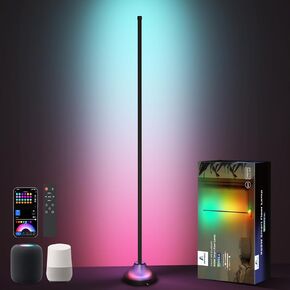 LED RGB with IC Smart Floor Lamp & Corner Lamp with Music Sync, 16 Million Color Choices, DIY Lighting Effects, Alexa & Google Home Compatible, Perfect for Living Room, Bedroom & Party Venues