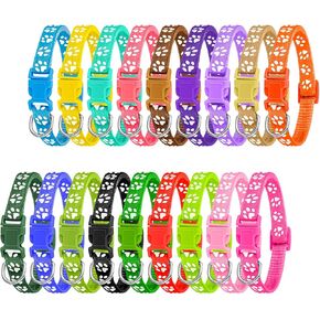 BOUMUSOE 18 Pcs Puppy Collars for Litter Adjustable Puppy Whelping Collars Soft Nylon Puppy ID Collars with Safety Quick Release Buckle for Small Medium Dogs( 19-32cm )