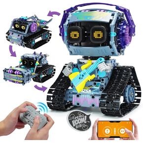 3 in 1 Kids Robot Toy Building Blocks Set, Programmable APP Remote Control Robot/Car Robot Coding Kit, STEM Project Education Birthday Gift for Boys and Girls Ages 8-12 (433 Pieces)
