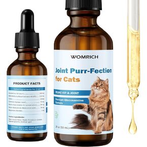 Joint Supplement for Cats - Glucosamine & Chondroitin Drops - Arthritis Relief for Senior Cats - Hip & Joint Care for Indoor Cats - Cat Supplements & Vitamins - 59ML
