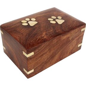 Iblay Rosewood Pet Box - سلمية تذكارية للتذكارات التذكارية للحيوانات الأليفة للكلاب والقطط (متوسطة 1: 7.5 "× 5.5" × 3.5 " - 75 رطلاً أو 35 كجم)