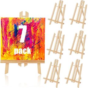 7 Pack 11.8 Inch Wood Easels, Easel Stand for Painting, Painting Party Easel, Kids Student Tabletop Easels for Painting, Portable Paint Easel for Canvas Painting