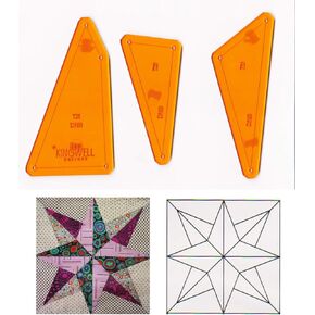 North Star Tempters Acrylic Template Set Jen Kingwell 9" Block