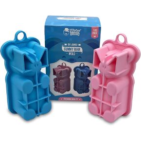 DIY Jumbo Gummy Bear Mold by Mister Gummy | Make Your Own Medium Sized Gummy Bears, Chocolates, Soaps, Candles, Bath Bombs, Ice, Decor Bears, Baked Goods, and More! (TWO PACK)