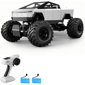 GoolRC 1:8 Scale Large Remote Control Car, RC Cars with Metal Shell, 2.4GHz 4WD RC Truck with Headlights, All Terrain Off Road Monster Truck with 2 Batteries for Adults