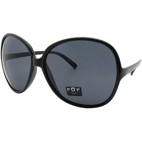 Pop Fashionwear Women's Oversized Celebrity Vintage Retro Sunglasses P1082 (Black Smoke)