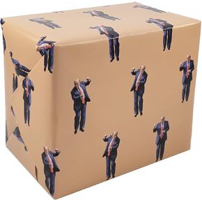 Cosywave Trump Wrapp Paper Funny Hirstridge Gag Gag Wrap Brown Bag Dancing Donald Trump Permchandise for Men Christmas Holiday 17 × 29.5 "10 أوراق في لفة