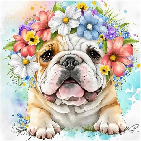 مجموعات الطلاء Pffngpen Diamond للبالغين ، 5D DIY Dog Diamond Art Kits للمبتدئين ، تدريبات كاملة Round Diamond Recor in Kuwait