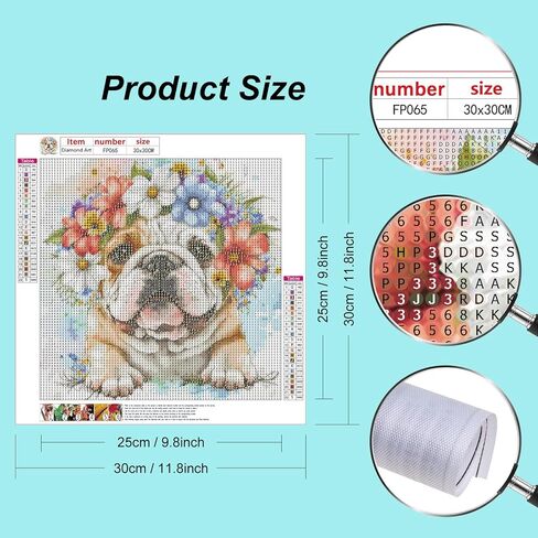 مجموعات الطلاء Pffngpen Diamond للبالغين ، 5D DIY Dog Diamond Art Kits للمبتدئين ، تدريبات كاملة Round Diamond Recor in Kuwait