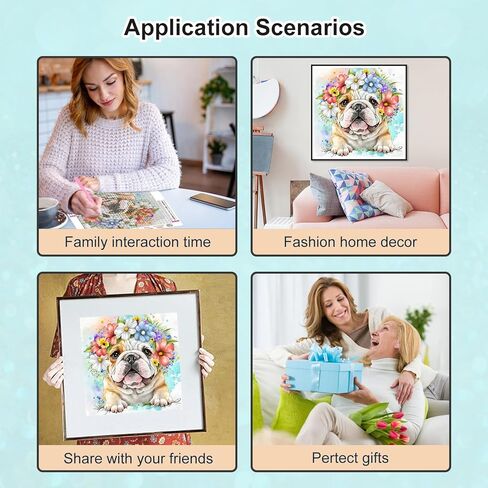 مجموعات الطلاء Pffngpen Diamond للبالغين ، 5D DIY Dog Diamond Art Kits للمبتدئين ، تدريبات كاملة Round Diamond Recor in Kuwait