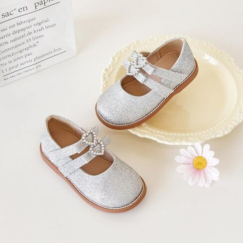 حذاء Kiderence للفتيات الصغيرات Mary Jane Dress Shoes مدرسة أكسفورد للبنات وردي مسطح مقاس 11M in Kuwait