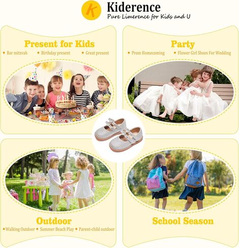 حذاء Kiderence للفتيات الصغيرات Mary Jane Dress Shoes مدرسة أكسفورد للبنات وردي مسطح مقاس 11M in Kuwait