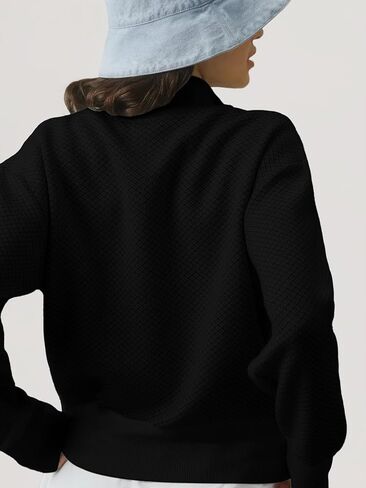 SuperPrity سترات صوفية للنساء كم طويل زمم سترة متماسكة خفيفة الوزن 2024 موضة خريف البيسبول معاطف أبلى in Kuwait