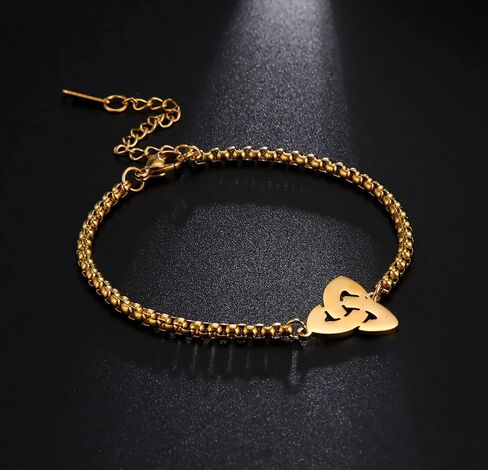 SIPURIS Celtic Knot Bracelet for Men Women Trinity Knot Bracelet Triquetra Adjustable Bracelet Stainless Steel Norse Witches Knot Irish Jewelry Gift (Sliver) in Saudi Arabia