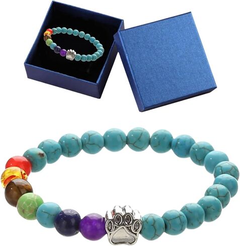 Pet Memorial Gifts for Beloved Dog Cat,8MM Mixed Color Bead,Loss of Dog Sympathy Pet Memorial Bracelet for Women Men,Dog Memorial Gifts for Loss of Dog (Blue) in Saudi Arabia