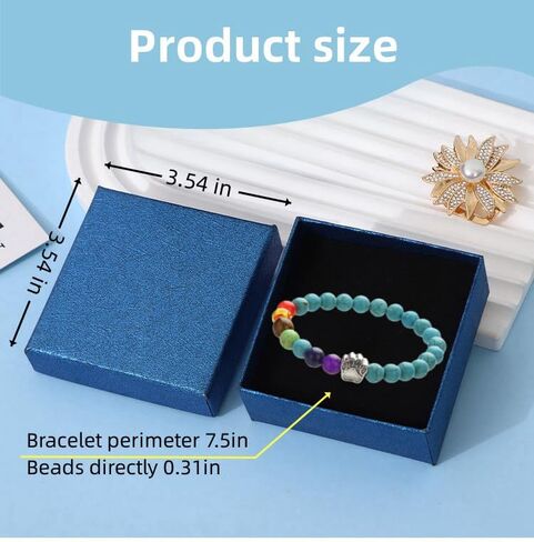 Pet Memorial Gifts for Beloved Dog Cat,8MM Mixed Color Bead,Loss of Dog Sympathy Pet Memorial Bracelet for Women Men,Dog Memorial Gifts for Loss of Dog (Blue) in Saudi Arabia