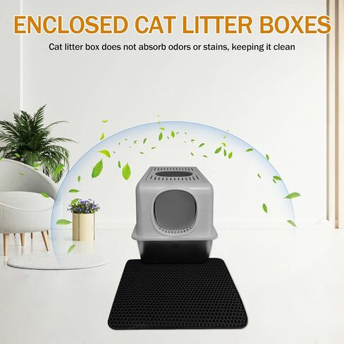 Stainless Steel Cat Litter Box, Extra Large Enclosed Top Entry Litter Box for Big Cats, Metal Litter Box, Easy to Clean, Anti-Urine Leakage, High Sided Kitty Litter Box with Scoop and Mats in Saudi Arabia