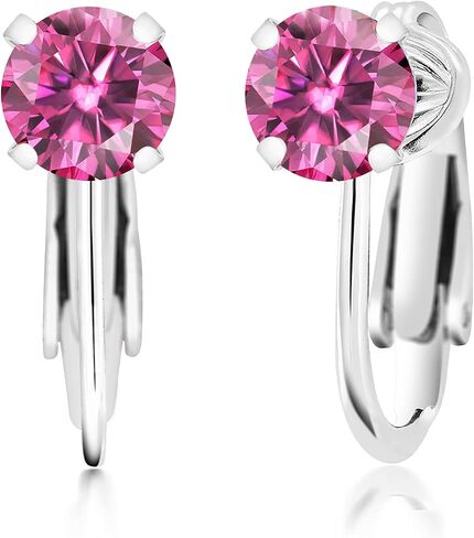 Gem Stone King 925 Sterling Silver Swiss Blue Topaz Clip On Earrings For Women (2.00 Cttw, Gemstone Birthstone, Round 6MM) in Saudi Arabia