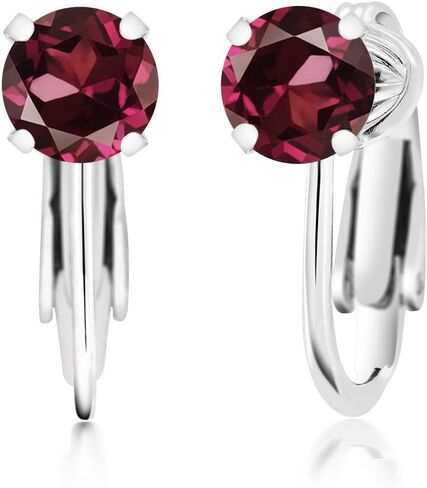 Gem Stone King 925 Sterling Silver Swiss Blue Topaz Clip On Earrings For Women (2.00 Cttw, Gemstone Birthstone, Round 6MM) in Saudi Arabia