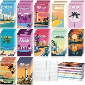 Sherr 48 Pcs American City Mini Notebook Journals Bulk Souvenirs and Gifts Notepad for Traveler Gift(Florida Theme)