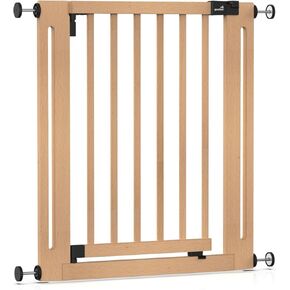 Wooden Door Safety Gate 28-57" | Extra-Wide Passage, Extra Convenience | for Doorways and Stairs | No Drilling | Easy Installation | PEFC Certified Beech Wood (34.3-38.2" (25.6" Passage))