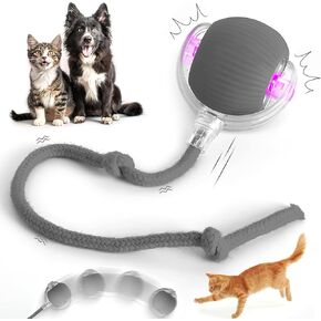Indoor Cat Interactive Toy - Random Rolling, Flashing on Floor, 360 Automatic Rolling Toy Electric Dog Ball for Dogs/Cats (Red)