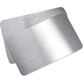 NBEADS 8 Pcs Metal Business Card, 3.35"x2.19" Stainless Steel Blanks Name Card Engraved Business Card for House Office Customer DIY Gift Cards